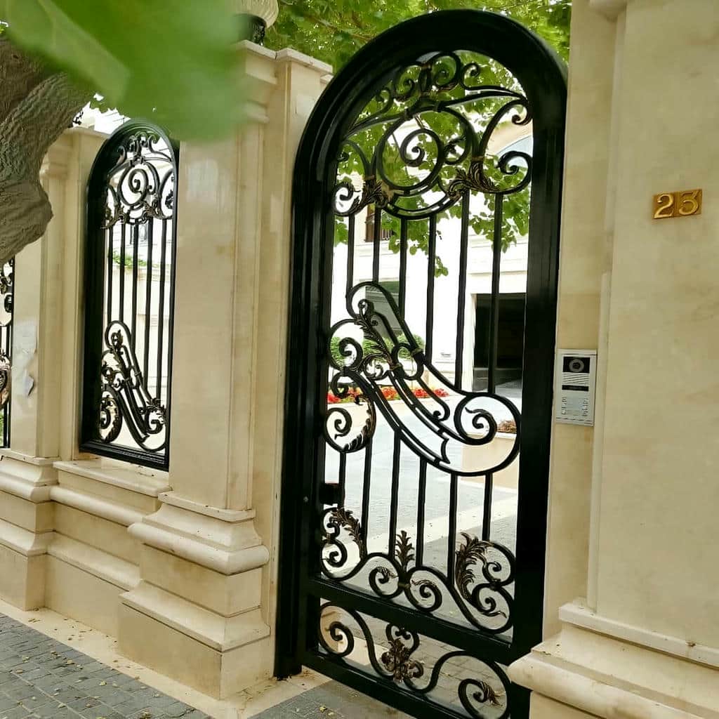 villa-door-wrought-iron-hf تولید درب ویلایی شهرکی مدرن