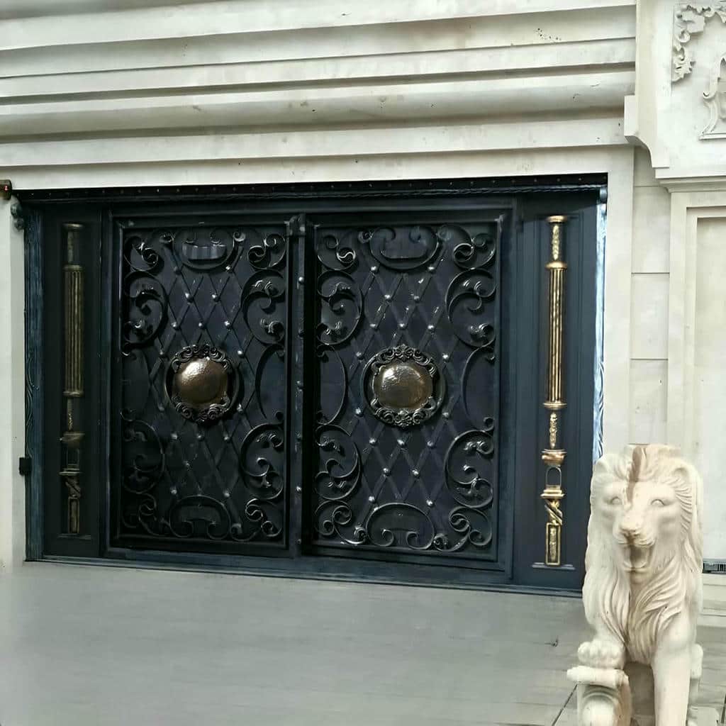 villa-door-wrought-iron-ij درب آهنی ورودی منزل فرفورژه