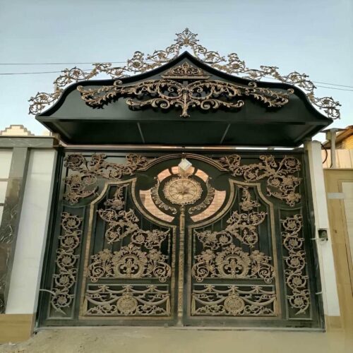 villa-door-wrought-iron-jk خرید درب فرفورژه فلزی لوکس