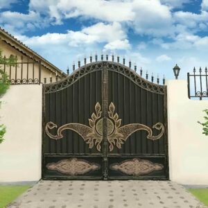 طراحی و ساخت درب آهنی ویلا لوکس