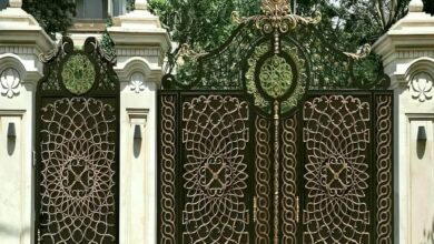 درب حیاط ویلا مدل فلزی فرفورژه ۲۴۲