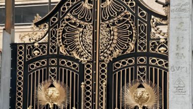 درب حیاط ویلا مدل فلزی فرفورژه ۴۶۲