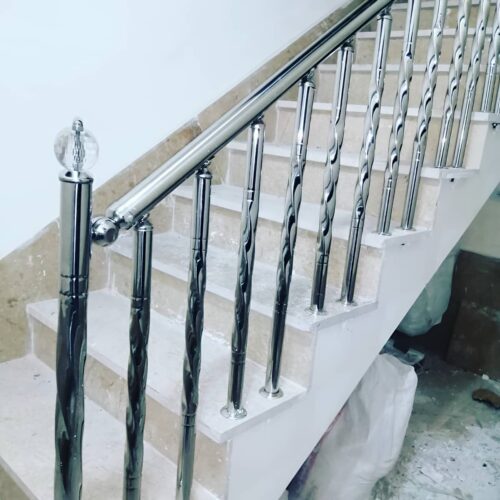 نرده استیل راه پله مدرن