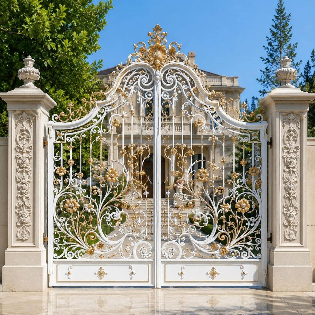 درب حیاط ریلی ماشین رو ویلایی برای فروش و اجرای ورودی