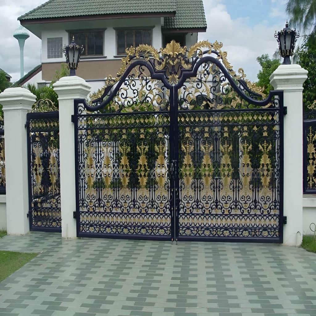 مدل مدرن درب حیاط CNC پنل مشبک برای نصب مطمئن