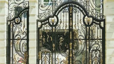 ۱۴ مدل درب ویلایی شیشه خور فریم آهنی
