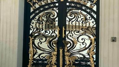 ۱۱ نمونه درب پارکینگ دو لنگه عریض