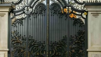 ۱۰ طرح درب پارکینگ کلاسیک کتیبه دار