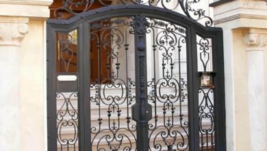 14 نمونه درب پارکینگ آهنی ریلی
