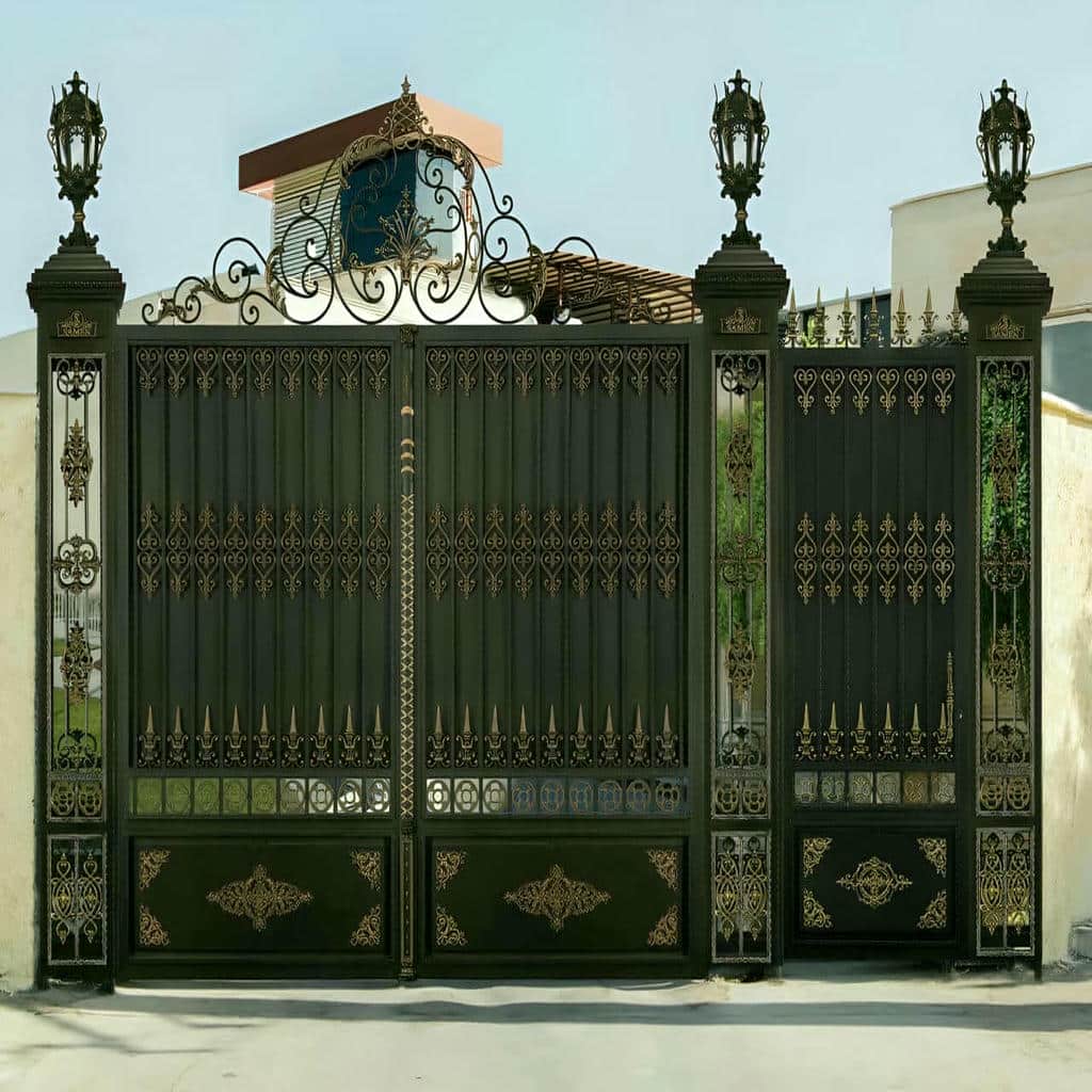 درب حیاط کتیبه دار قوسی برای اجرای ورودی حیاط
