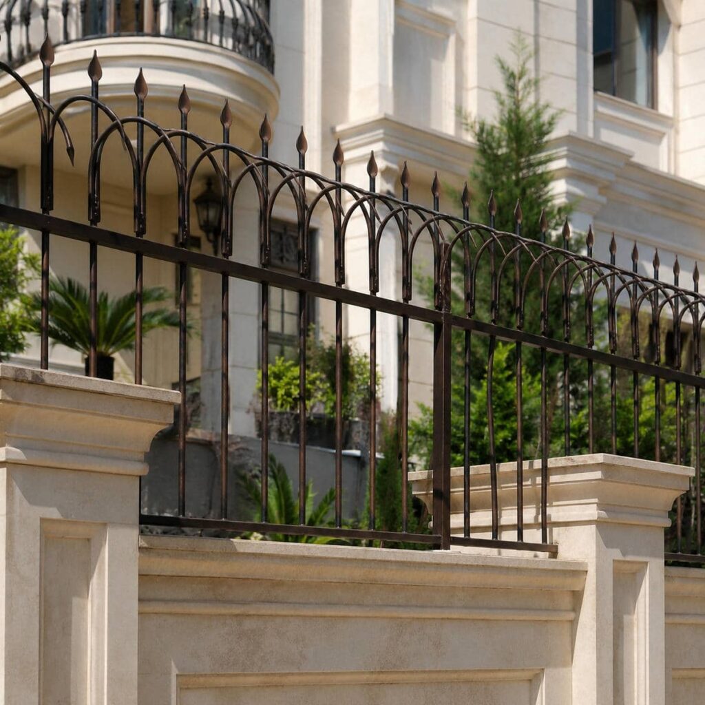نصب حفاظ دیوار کوتاه حیاط روی تاج دیوار