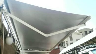 سایبان دوطرفه با پوشش متحرک