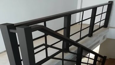 نرده فلزی بالکن با پوشش رنگی مقاوم