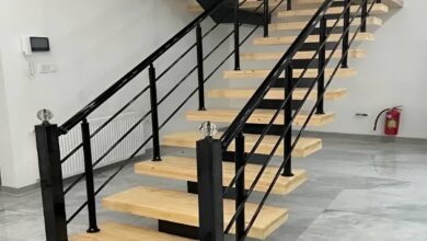 نرده استیل بالکن با متریال براق