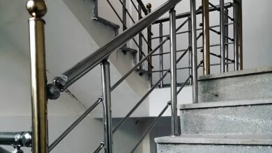 نرده استیل بالکن با طراحی مدرن